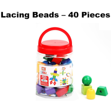 Lacing Beads in Cannister - 40 Piece